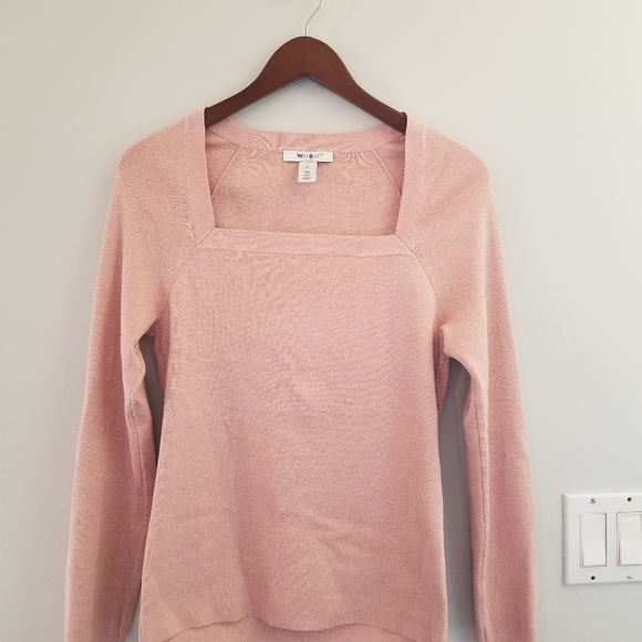 White House Black Market Tops - WHBM pink square collar sweater